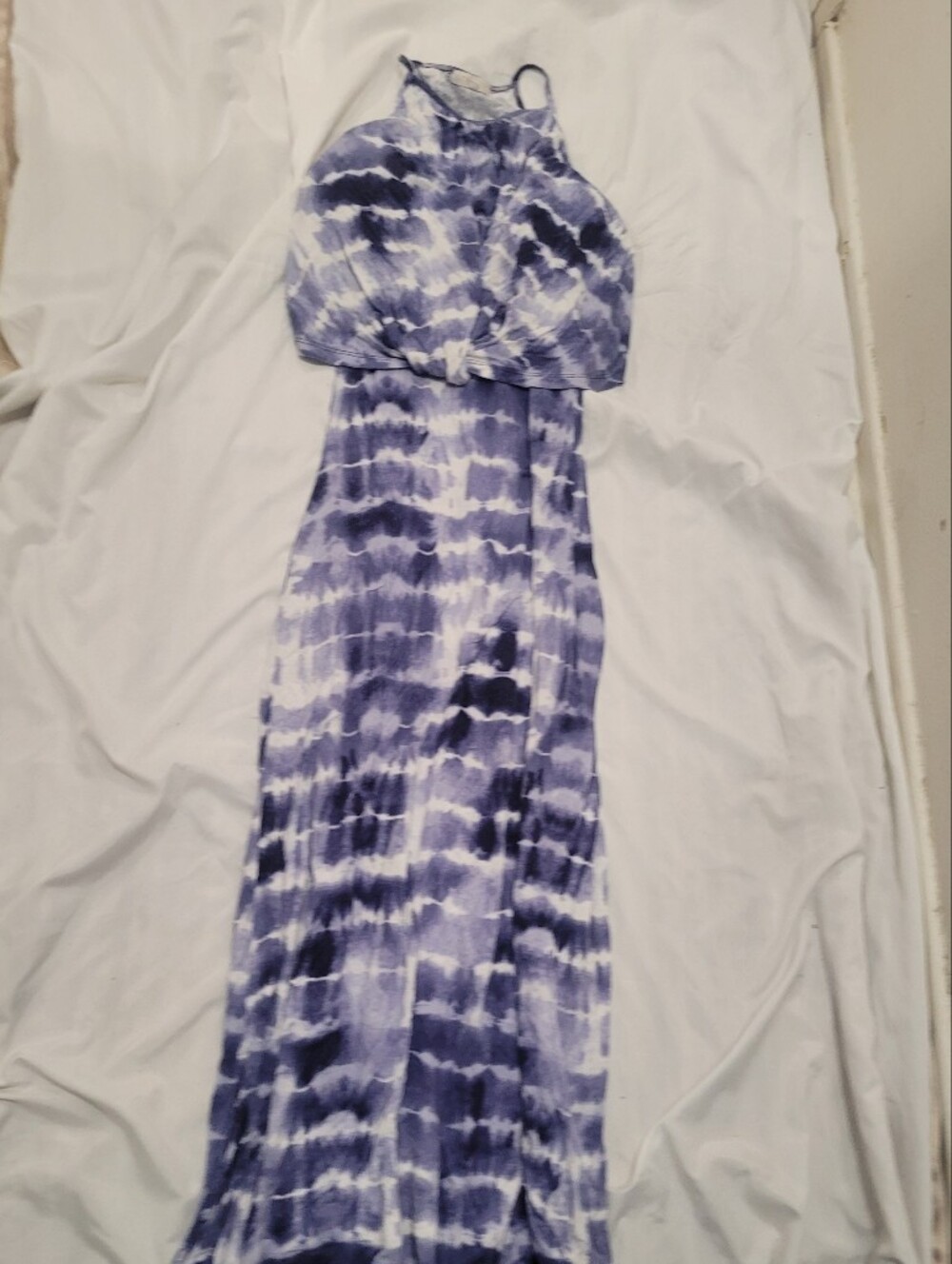 Ultra Flirt Purple and White Tie-Dye Dress